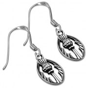 Scottish Thistle Sterling Silver Earrings - ep333h